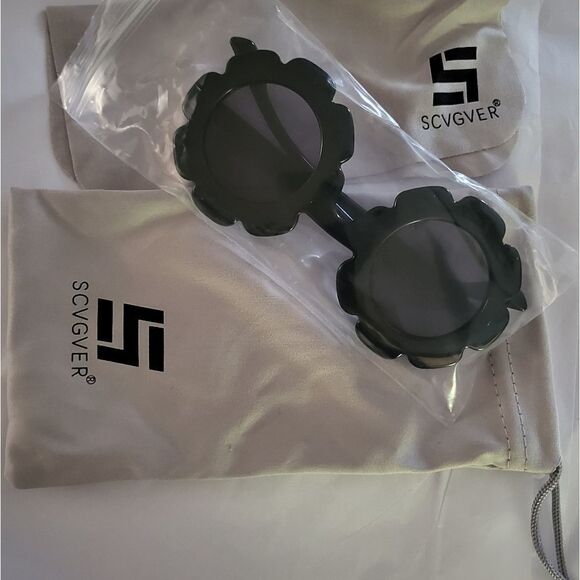 NEW! Kids Round Flower Sunglasses, Cute Daisy Glasses for Toddler Girls Age 2-4 - Picture 6 of 9